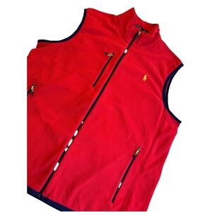 Ralph Lauren Polo Sport Performance Fleece Vest Mens XL Red Nautical Colors